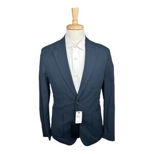 J.Lindeberg Navy Blue Unstructured Cotton Blend Men's Blazer Size 40R NWT